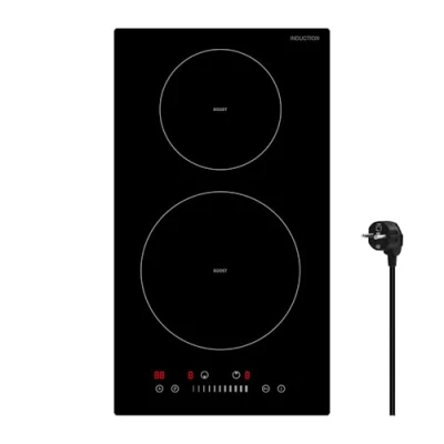Image de Gudsunal Plaque Induction 2 Feux Encastrable 3600 W, Puissance 9 Niveaux, Boost Rapide, Chauffage Doux, Minuterie, Sécurité Enfant, Détecteur Casserole, Tactile Coulissant