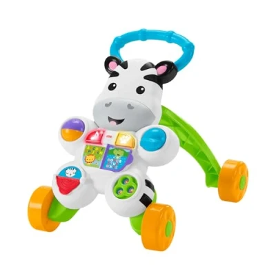 Image de Fisher Price Mon Trotteur Zèbre Parlant Français Jouet Evolutif et Interactif Coloré, Lumineux Musical pour Apprendre à Marcher Bébé Garçon ou Fille Partir de 6 Mois, GXC30
