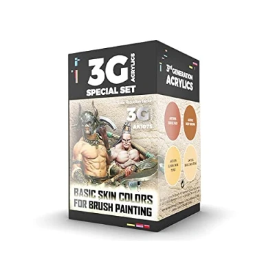 Image de AK Acrylics 3Gen WARGAME SET AK1075 BASIC SKIN COLORS (4x17ml)