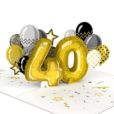 Image de papercrush® Carte pop up 40e anniversaire d&#039;anniversaire 3D faite à la main pour homme et femme Félicitations dans l&#039;entreprise