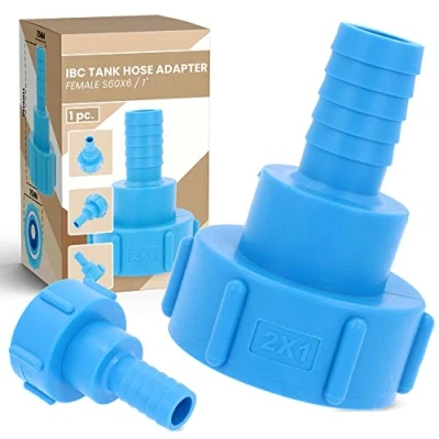 Image de Adaptateur de réservoir d&#039;eau IBC Tote tuyau rotatif Raccord Réducteur Raccords pour réservoirs pluie vidange (S60 x 6 1&quot;)