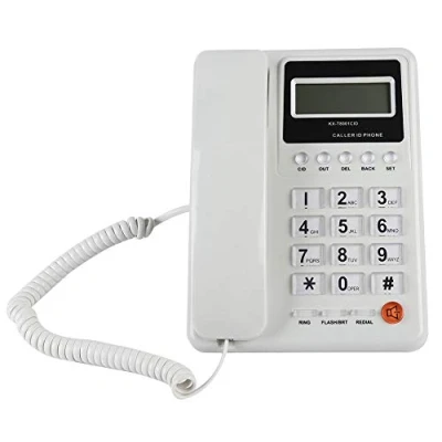 Image de Téléphone Filaire Filaire, Fixe avec répondeur pour Domicile/hôtel/Bureau Identification Automatique du système Dual DTMF/FSK