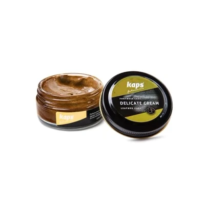Image de Kaps Crème Délicate De Cirage Cuir Naturel Et Synthé Soin Chaussures Professionnel Intensif Du Nourrissant Pot Verre 50ml Plusieurs Couleurs (406 Vieil Or)
