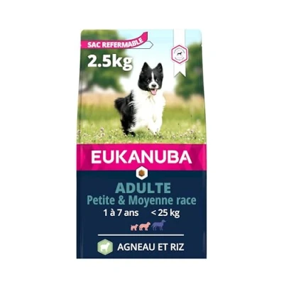 Image de Eukanuba Chien Adulte Nourriture sèche Pour Petite et Moyenne Race Agneau&amp;Riz 2,5kg
