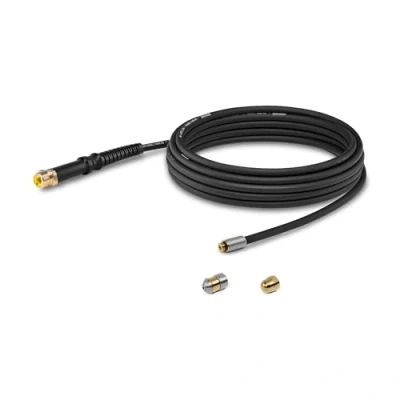 Image de Kärcher Kit de nettoyage PC 7.5 pour nettoyeur haute pression (longueur : 7,5 m), effet à 360 grâce la buse rotative en laiton et acier inoxydable, tuyau flexible qualité, noir