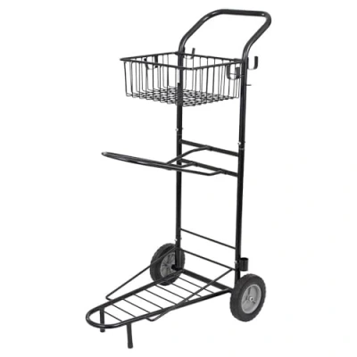 Image de Premiere Chariot stable avec panier et 1 tapis de selle en peau mouton One Size Noir