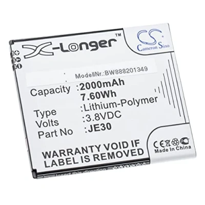 Image de vhbw Batterie Remplacement pour Motorola JE30 Smartphone (2000mAh, 3,8V, Li polymère)