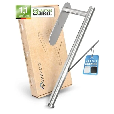 Image de WOHNHELD® Zewa Porte rouleau d&#039;essuie tout sans perçage [avec frein à dérouler] pour déchirer d&#039;une seule main Acier inoxydable argenté Effet d&#039;amortissement de papier