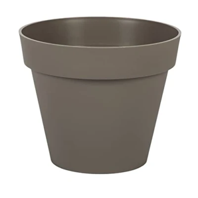 Image de EDA Pot de Fleur Rond Toscane Ø 20 cm Volume 3 L x H.17 Taupe