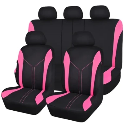Image de Flying Banner Universal Mode Maille Housses de siège Voiture (Full Set, Noir Rose)