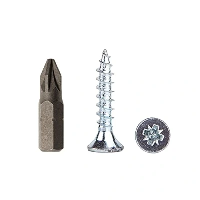 Image de Lot de 400 Vis à bois universelles en acier zingué 4,0 x 20 mm pour panneaux d&#039;aggloméré tête fraisée PZ