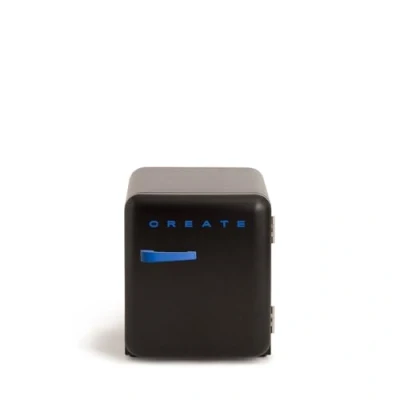 Image de CREATE / RETRO FRIDGE 50 COBALTO/Réfrigérateur noir poignée cobalt/ 85W, minibar, une étagère, design rétro, cm, deux étagères, capacité de 48L, basse consommation, 50x44x49,8 cm