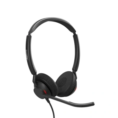 Image de Jabra Engage 50 II Micro casque filaire stéréo, ultra léger à 3 micros avec réduction de bruit intelligente et câble USB A Fonctionne les plateformes UC telles que Zoom &amp; Unify Noir