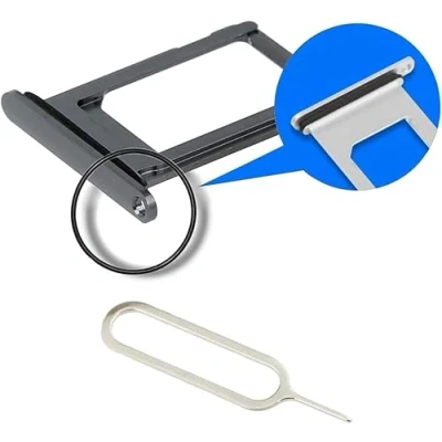 Image de MMOBIEL Tiroir Carte SIM de Rechange Compatible avec iPhone XR 6.1 inch 2018 INCL. Joint en Caoutchouc et l&#039;épingle Support Noir