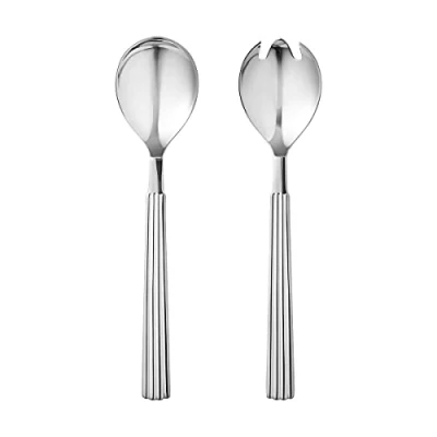 Image de Georg Jensen Bernadotte Salad Set en acier inoxydable