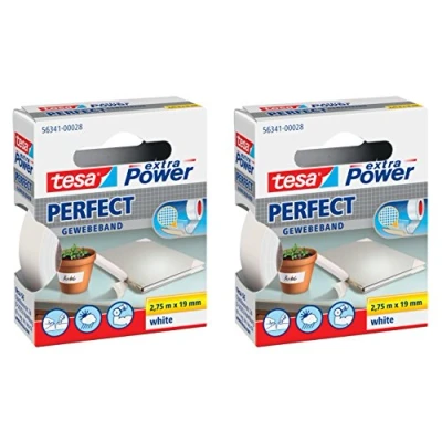 Image de Tesa Extra Power Ruban adhésif en toile, Weiß, 19 mm │ 2er Pack