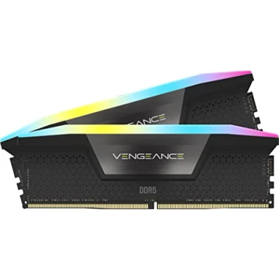Image de CORSAIR VENGEANCE RGB DDR5 RAM 32Go (2x16Go) 6000MHz CL36 Intel XMP Compatible iCUE Mémoire d&#039;Ordinateur Noir (CMH32GX5M2E6000C36)
