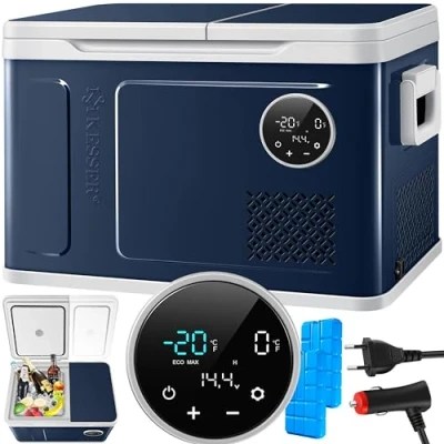 Image de KESSER® Glacière à compresseur 2en1 double zone de Réfrigération &amp; congélation, électrique congélation Commande tactile LED 12/24 V 230V, jusqu&#039;à 20 C 31 Litres
