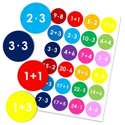 Image de Papierdrachen 24 Autocollants des Chiffres du Calendrier de l&#039;Avent Colorés No 08 4cm pour l&#039;artisanat et la décoration