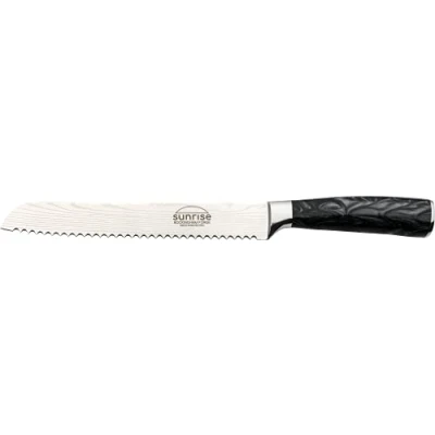Image de Rockingham Forge Sunrise Collection 20 cm Couteau à Pain en Acier Inoxydable X40Cr13 et Poignée Résine, Noir
