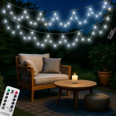 Image de Monzana Guirlande lumineuse 600 LED Blanc froid avec télécommande minuteur décoration de Noël illumination éclairage