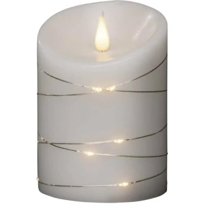 Image de Konstsmide Christmas Bougie en cire LED blanche couleur de lumière blanc chaud 14 cm