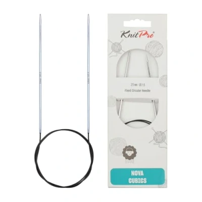 Image de KnitPro KP12191 Nova Cubique Aiguille Circulaire Fixe Bois Multicolore 22 x 0,4 5 cm