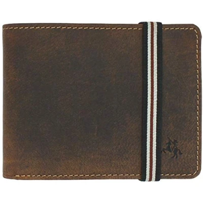 Image de VISCONTI Portefeuille en cuir avec fermeture élastique bloquant RFID et Tap and Go BN3, Tan à l&#039;huile, Taille unique, Moderne