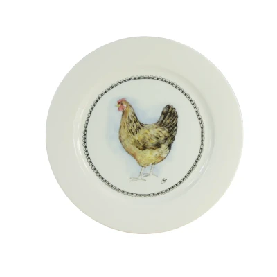 Image de Hofman Farm shop Assiette petit déjeuner 21cm Poule One Size Couleur Moins