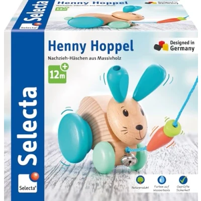 Image de Selecta 62100 Henny Hoppel,Jouet à Tirer en Bois 13 cm