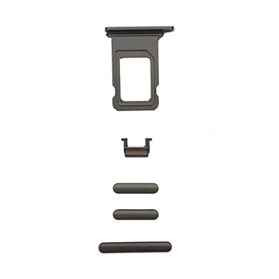 Image de Smartex® Noir Boutons Latéraux + SIM Carte Tiroir Compatible avec iPhone 11
