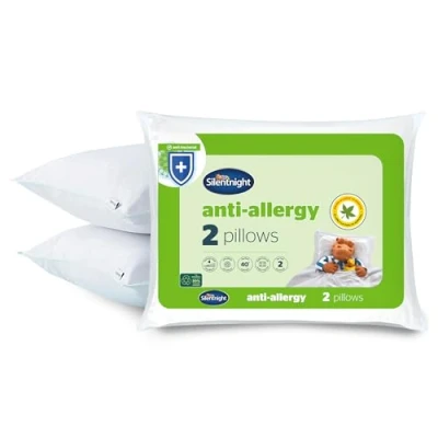 Image de Silentnight Lot de 2 oreillers Doux hypoallergéniques avec Fibres rebondissantes, Parfaits pour Les Personnes Dormant sur Le Devant et Ventre, lavables en Machine, Blanc