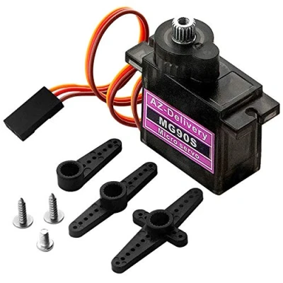 Image de AZDelivery MG90S Servo Micro Moteur Engrenage Haute Vitesse pour Hélicoptère RC Smart Robot Voiture Avion Bateau Compatible avec Arduino incluant Un E Book!