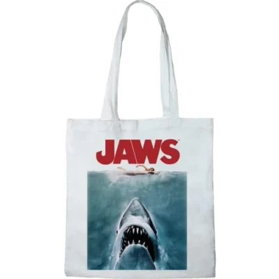 Image de JAWS TOTE BAG AMITY ISLAND», REFERENCE : BWJAWSMBB004, BLANC, 38 X 42 CM