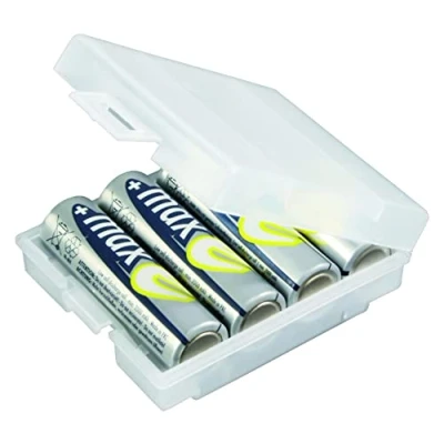 Image de ANSMANN Boîte de Rangement pour jusqu&#039;à 4 Piles AA/AAA (1 PCE) Solution Rechargeables et jetables Stockage Contre la poussière l&#039;humidité