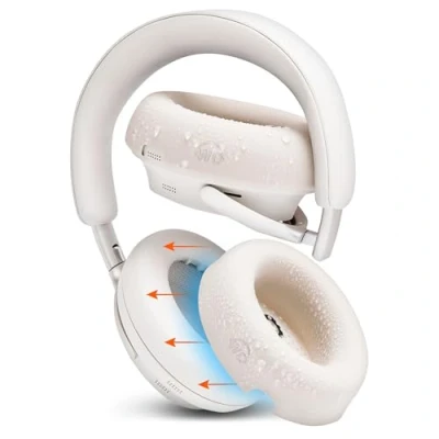 Image de WC SweatZ QC Ultra V2 Housses de Protection brevetées pour Bose QuietComfort par Wicked Cushions Ne Convient à Aucun Autre Casque White Smoke