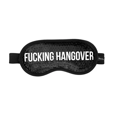 Image de ISURA Masque yeux froid &quot;F*cking Hangover&quot;. noir pour les yeux. en gel gonflés et cernes. migraine Réutilisable. oculaire avec message.