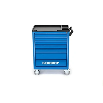 Image de GEDORE Servante d’atelier workster smartline, Établi mobile avec 7 tiroirs et une plate forme de travail, Tôle d’acier, Vide, WSL L7