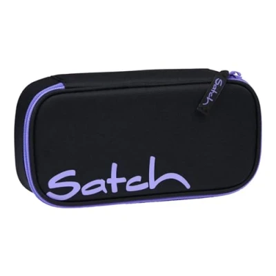 Image de satch Trousse extra large avec compartiment séparateur, zippé, porte stylo, équerre, fenêtre de visualisation pour emploi du temps Purple Phantom Noir