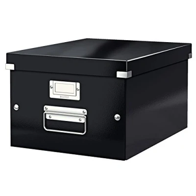 Image de Leitz Boîte de Rangement A4, Click &amp; Store, 60440095 Moyenne, Noir