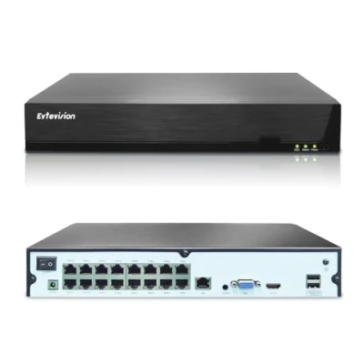 Image de Evtevision 16 Canaux 4K/5MP/4MP/3MP/2MP Enregistreur IP PoE NVR avec Ports CCTV Supporte Vue à Distance Alerte Email de Détection Mouvement (Pas Disque Dur)