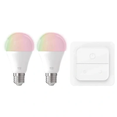 Image de Eglo connect.z Lot de 2 ampoules LED E27 connectées avec interrupteur, ZigBee, app et commande vocale Alexa, dimmable, blanc chaud froid, RGB, 806 lumens, 9 watts