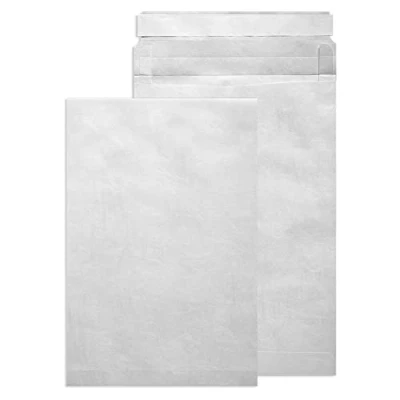 Image de Tyvek 755024P20 Lot de 20 enveloppes à soufflet Format C4 Grande contenance Résistant Blanc 324 x 229 mm