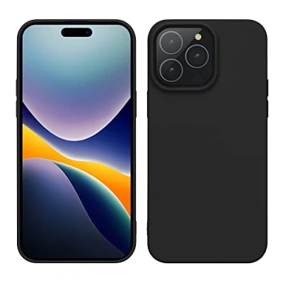Image de kwmobile Housse Compatible avec Apple iPhone 14 Pro Maxcoque Coque de Protection Fine Douce Flexible Noir Mat