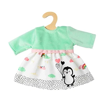 Image de Heless 1124 Robe de poupée en Velours Doux avec imprimé Pingouin à Pois Taille 28 35 cm, 10204917, Multicolore