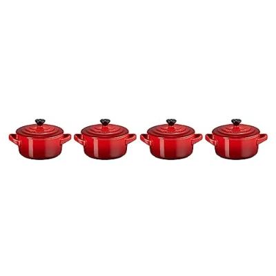 Image de Le Creuset Serving Pan / Mini Casserole 4 pieces Signature Cerise ø 10 cm 250 ml