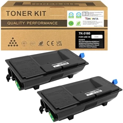 Image de TK 3160 TK3160 1T02T90NL1 Cartouches de Toner Compatibles 12500 Pages 2 Noir pour Kyocera P3045dn P3050dn P3055dn P3060dn P3145dn P3150dn P3155dn P3260dn M3145dn M3645dn M3860idn M3860idnf Imprimantes