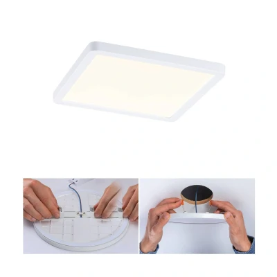 Image de Paulmann 93053 Areo VariFit Panneau LED encastrable IP44 3 Niveaux 175 x mm carré avec 1 13 W à intensité Variable Blanc Plastique 3000 K