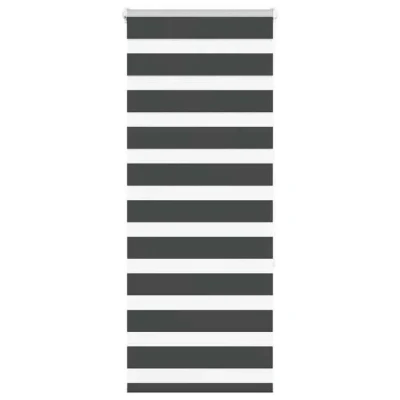 Image de vidaXL store zèbre noir 60x150 cm largeur du tissu 55,9 polyester, à enrouleur zébré, zébré pour fenêtre, 4014227