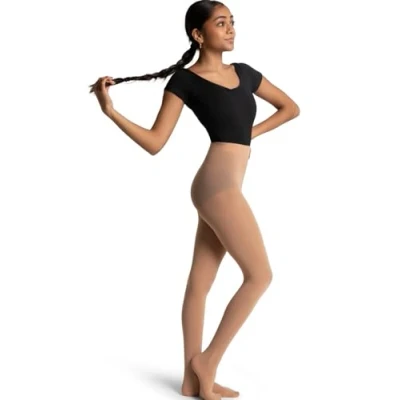 Image de Capezio Collant Studio Basics pour femme, Marron clair, Large X